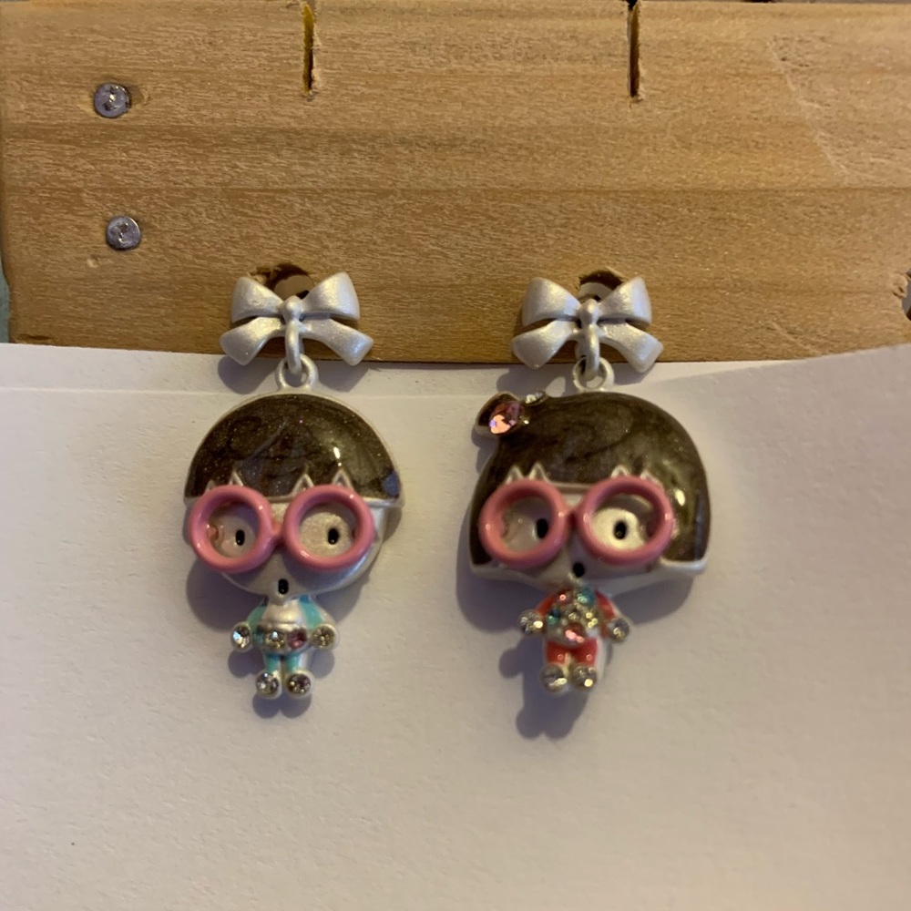 Pair of Cartoon Boy & Girl Earrings